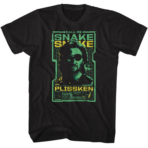 Escape From New York-Escape Call Me Snake Tech Screen-Black Adult S/S T-Shirt - Black
