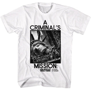 Escape From New York Escape From New York A Criminals Mission Adult T-Shirts