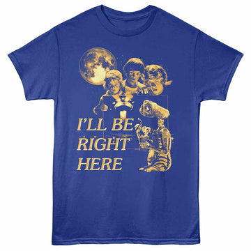 E.T. Right Here Monochrome Royal Adult T-Shirt