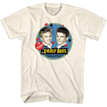 Everly Brothers-Everly Brothers Star Circles-Natural Adult S/S T-Shirt - Natural