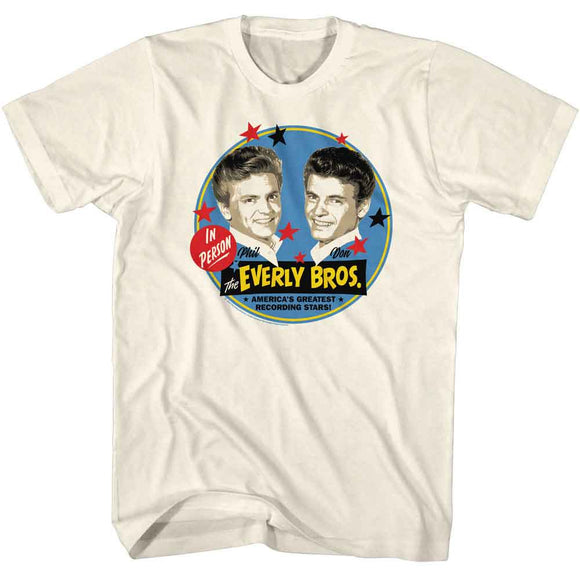 Everly Brothers-Everly Brothers Star Circles-Natural Adult S/S T-Shirt - Natural