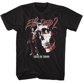 Evil Dead-Evil Dead Ash And Skull-Black Adult S/S T-Shirt - Black