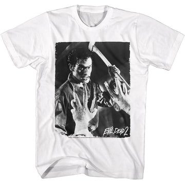 Evil Dead-Evil Dead Ash With Axe-White Adult S/S T-Shirt - White