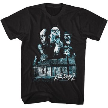 Evil Dead-Evil Dead Collage-Black Adult S/S T-Shirt - Black