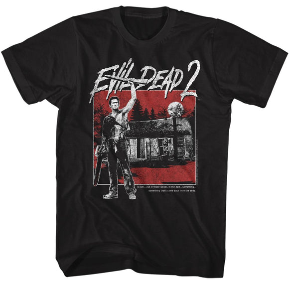 Evil Dead-Evil Dead Cabin Square-Black Adult S/S T-Shirt - Black