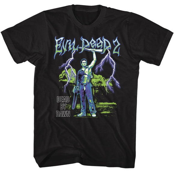 Evil Dead-Evil Dead Lightning-Black Adult S/S T-Shirt - Black