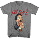 Evil Dead-Evil Dead Ash Attack-Graphite Heather Adult S/S T-Shirt - Graphite Heather