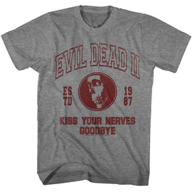 Evil Dead-Evil Dead Collegiate-Graphite Heather Adult S/S T-Shirt - Graphite Heather