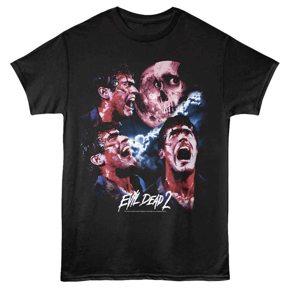 Evil Dead-Evil Dead Three Ash Moon-Black Adult S/S T-Shirt - Black