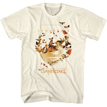 Evanescence-Evanescence Butterfly Synthesis-Natural Adult S/S T-Shirt - Natural