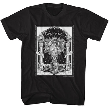 Evanescence-Evanescence Broken Pieces Heart-Black Adult S/S T-Shirt - Black