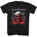 Expendables-Expendables Skull And Guns-Black Adult S/S T-Shirt - Black