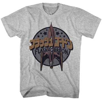 Flash Gordon-Halftone-Gray Heather Adult S/S T-Shirt - Gray Heather