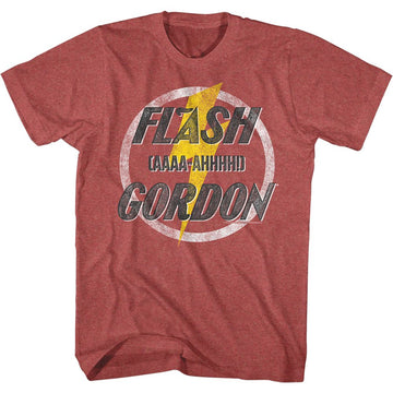 Flash Gordon-Aaaaa-Hhhhh-Red Heather Adult S/S T-Shirt - Red Heather