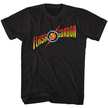 Flash Gordon-Flash Gordon Logo-Black Adult S/S T-Shirt - Black