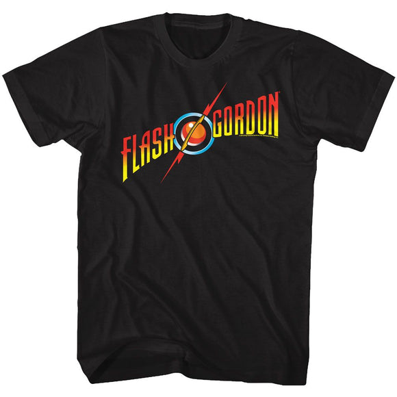 Flash Gordon-Flash Gordon Logo-Black Adult S/S T-Shirt - Black