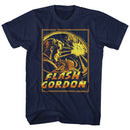Flash Gordon-Space Explosion-Navy Adult S/S T-Shirt - Navy