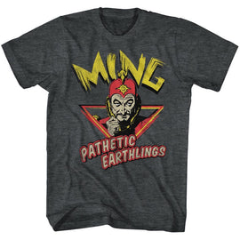 Flash Gordon-Ming Pathetic-Black Heather Adult S/S T-Shirt - Black Heather