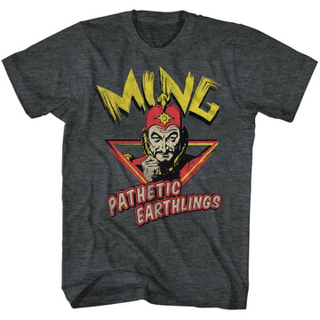 Flash Gordon-Ming Pathetic-Black Heather Adult S/S T-Shirt - Black Heather