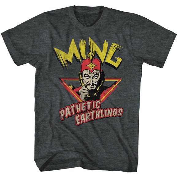 Flash Gordon-Ming Pathetic-Black Heather Adult S/S T-Shirt - Black Heather