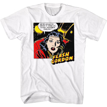 Flash Gordon-Gonna Crash-White Adult S/S T-Shirt - White