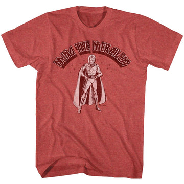 Flash Gordon-Mingin-Red Heather Adult S/S T-Shirt - Red Heather