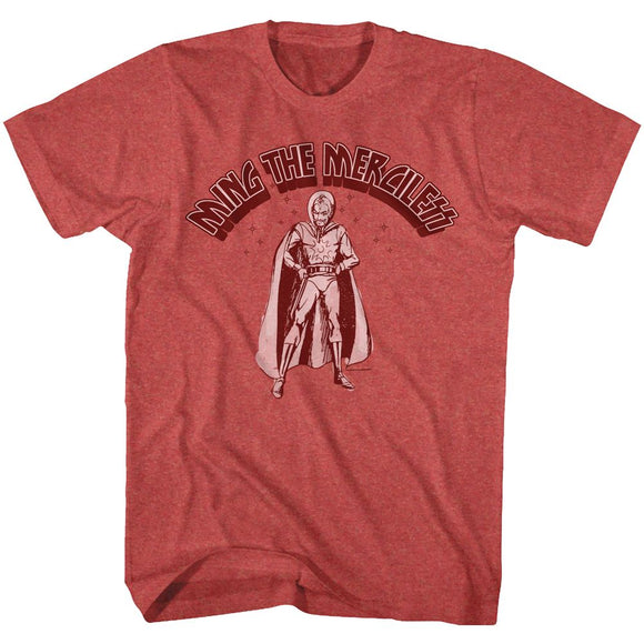 Flash Gordon-Mingin-Red Heather Adult S/S T-Shirt - Red Heather