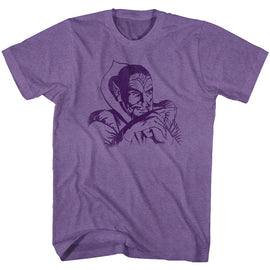 Flash Gordon-Ming-Purple Heather Adult S/S T-Shirt - Purple Heather