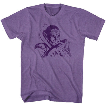 Flash Gordon-Ming-Purple Heather Adult S/S T-Shirt - Purple Heather