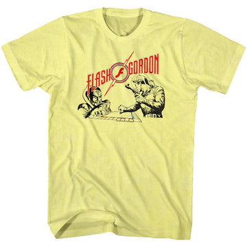 Flash Gordon-Monopoly Pawnage-Yellow Heather Adult S/S T-Shirt - Yellow Heather