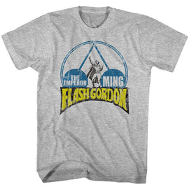 Flash Gordon-Emporer Ming-Gray Heather Adult S/S T-Shirt - Gray Heather