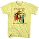 Flash Gordon-Shut It-Yellow Heather Adult S/S T-Shirt - Yellow Heather