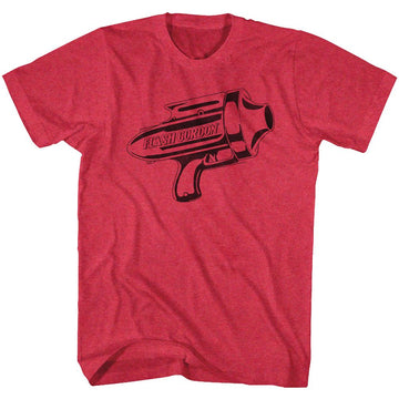 Flash Gordon-Ray Gun-Red Heather Adult S/S T-Shirt - Red Heather