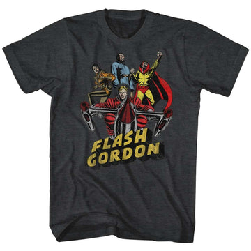 Flash Gordon-Greatest Adventure-Black Heather Adult S/S T-Shirt - Black Heather