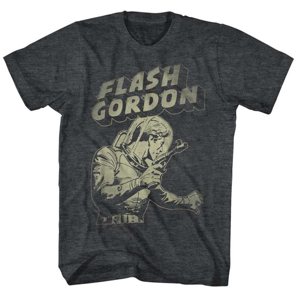 Flash Gordon-Flash Aaaaaaa-Black Heather Adult S/S T-Shirt - Black Heather