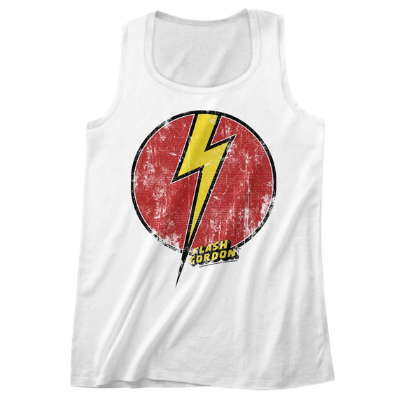 Flash Gordon-Flash Bolt-White Adult Tank-S - White