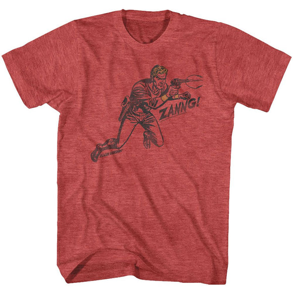 Flash Gordon-Zanng-Red Heather Adult S/S T-Shirt - Red Heather
