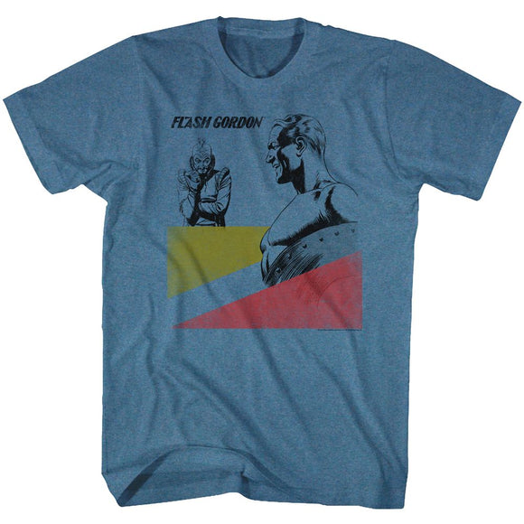 Flash Gordon-Laughable-Indigo Heather Adult S/S T-Shirt - Indigo Heather