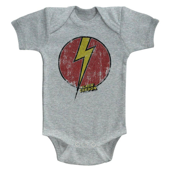 Flash Gordon-Flash Bolt-Gray Heather Infant S/S Bodysuit-18M - Gray Heather