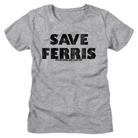 Ferris Beullers Day Off-Save Ferris-Deep Heather Ladies S/S T-Shirt - Deep Heather
