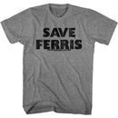 Ferris Beullers Day Off-Save Ferris-Graphite Heather Adult S/S T-Shirt - Graphite Heather