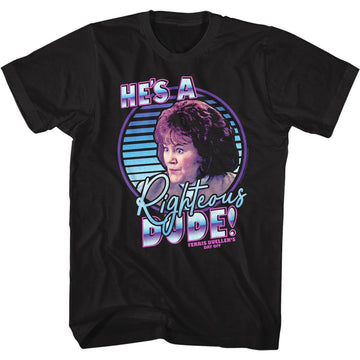 Ferris Beullers Day Off-Righteous-Black Adult S/S T-Shirt - Black