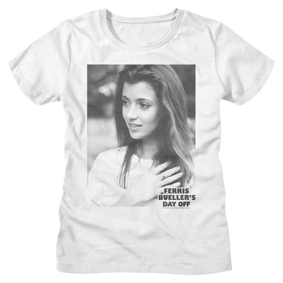 Ferris Beullers Day Off-Sloane Photo-White Ladies S/S T-Shirt - White