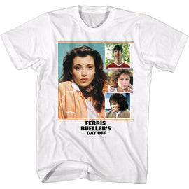Ferris Beullers Day Off-Sloane Collage-White Adult S/S T-Shirt - White