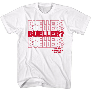 Ferris Beullers Day Off-Beuller Repeat-White Adult S/S T-Shirt - White