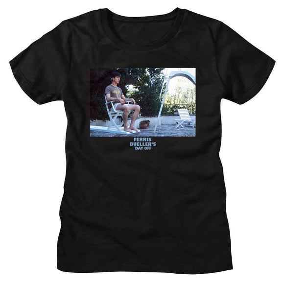 Ferris Beullers Day Off-Diving Board-Black Ladies S/S T-Shirt - Black