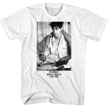 Ferris Beullers Day Off-Pjs-White Adult S/S T-Shirt - White