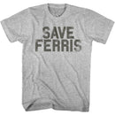 Ferris Beullers Day Off-Save Ferris Penant-Gray Heather Adult S/S T-Shirt - Gray Heather