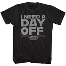 Ferris Beullers Day Off-Day Off Gry Ink-Black Adult S/S T-Shirt - Black