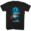 Flashdance-Flashdance Backlit Performing-Black Adult S/S T-Shirt - Black